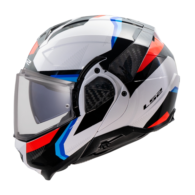 Klapphelm Motorrad LS2 FF910 Advant II Triple weiß-blau-rot