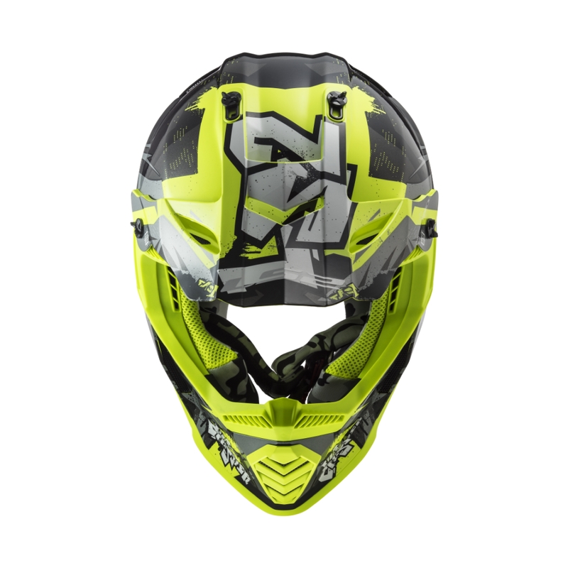 Kinder Motocrosshelm LS2 MX437 Fast EVO Mini Crusher schwarz-gelb