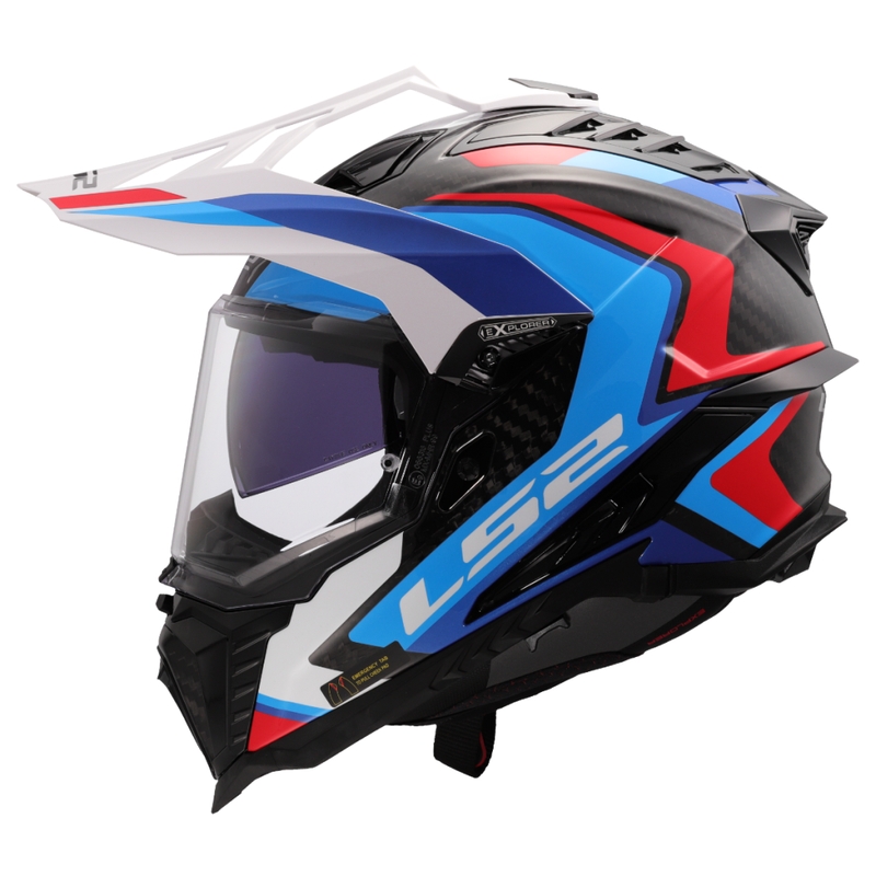 Enduro-Motorradhelm LS2 MX701 Explorer C Frontier II weiß-blau