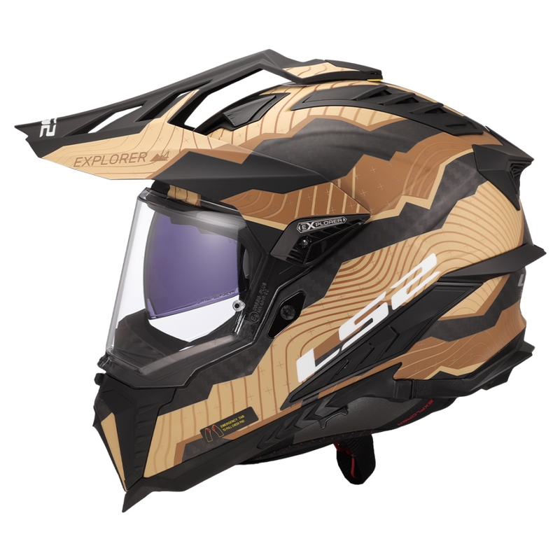 Enduro-Motorradhelm LS2 MX701 Explorer C Trick braun-sand