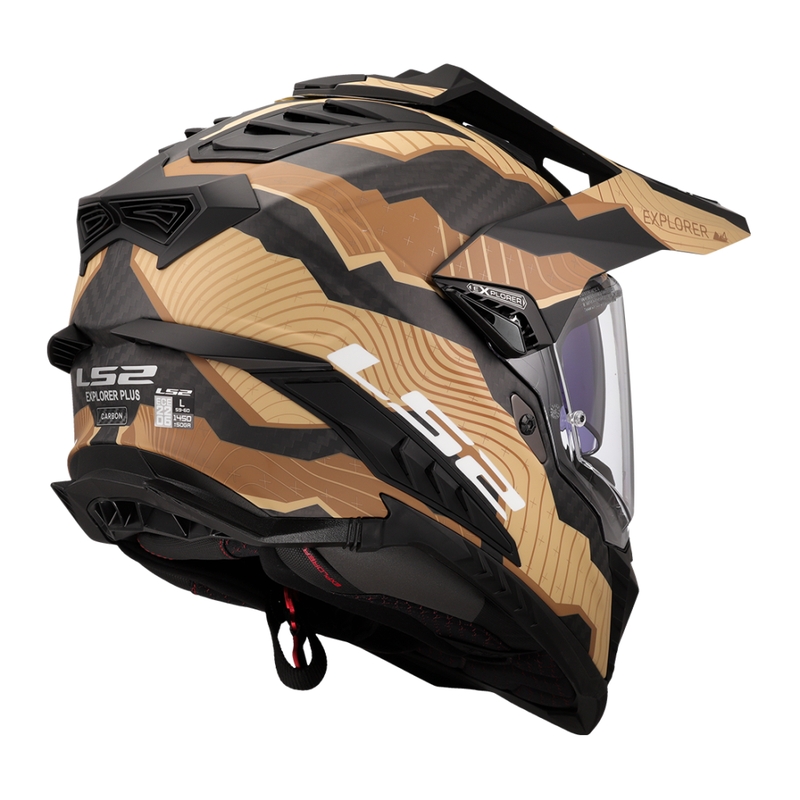 Enduro-Motorradhelm LS2 MX701 Explorer C Trick braun-sand