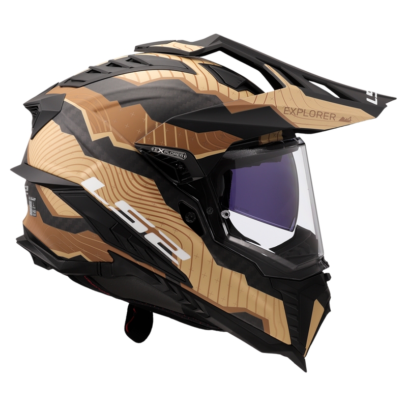 Enduro-Motorradhelm LS2 MX701 Explorer C Trick braun-sand