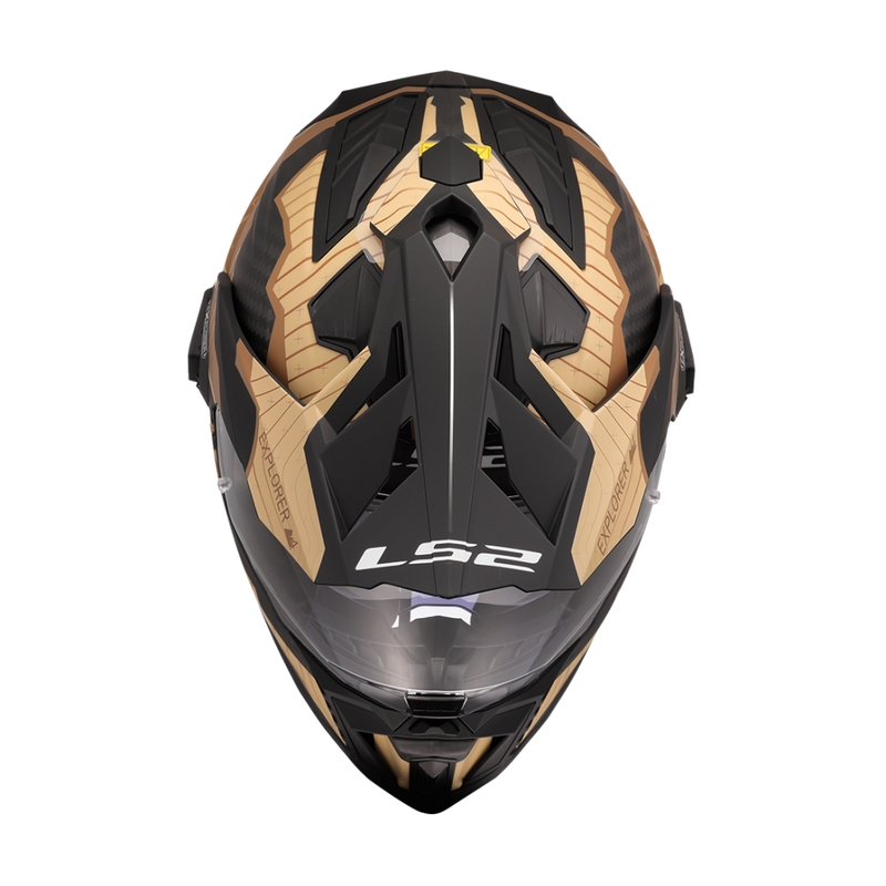 Enduro-Motorradhelm LS2 MX701 Explorer C Trick braun-sand