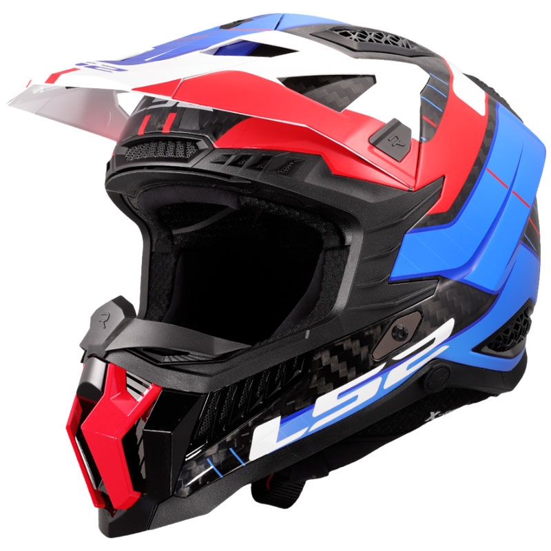 Motocrosshelm LS2 MX703 X-Force Galuo weiß-rot-blau