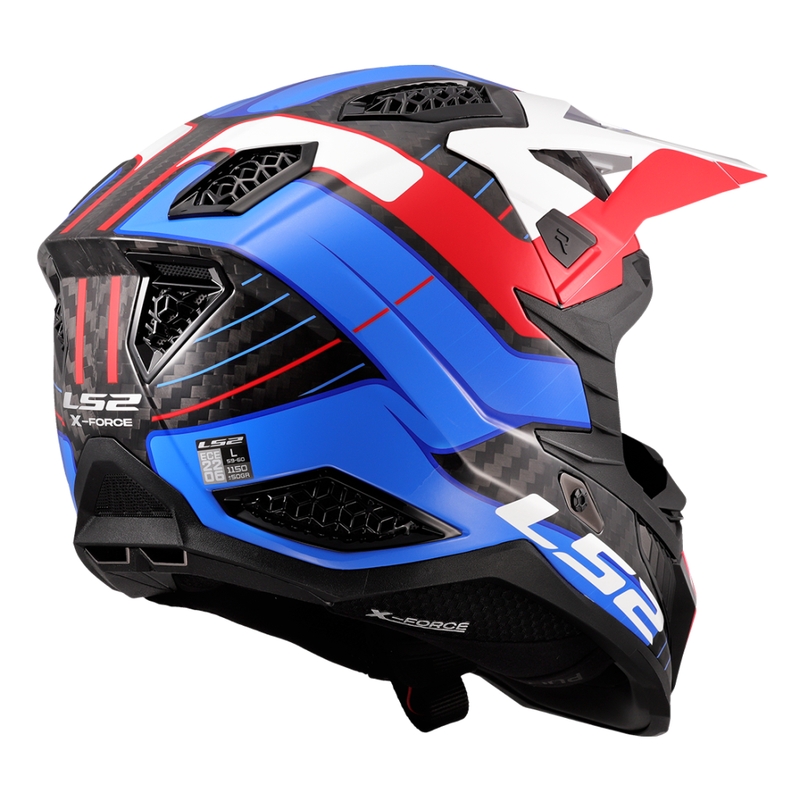 Motocrosshelm LS2 MX703 X-Force Galuo weiß-rot-blau