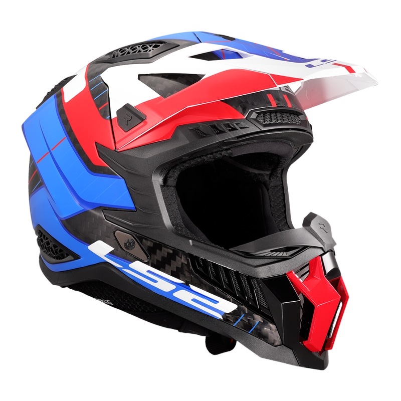 Motocrosshelm LS2 MX703 X-Force Galuo weiß-rot-blau