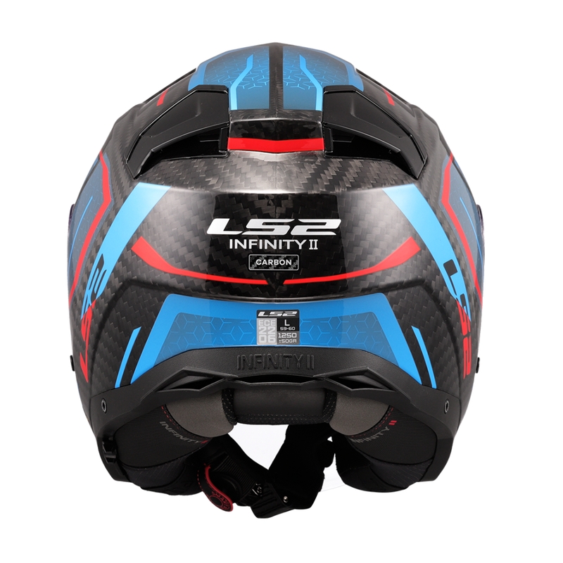 Offener Motorradhelm LS2 OF603 Infinity II C Urus blau-rot