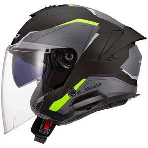 Offener Motorradhelm LS2 OF618 Verso II Air schwarz-fluogelb