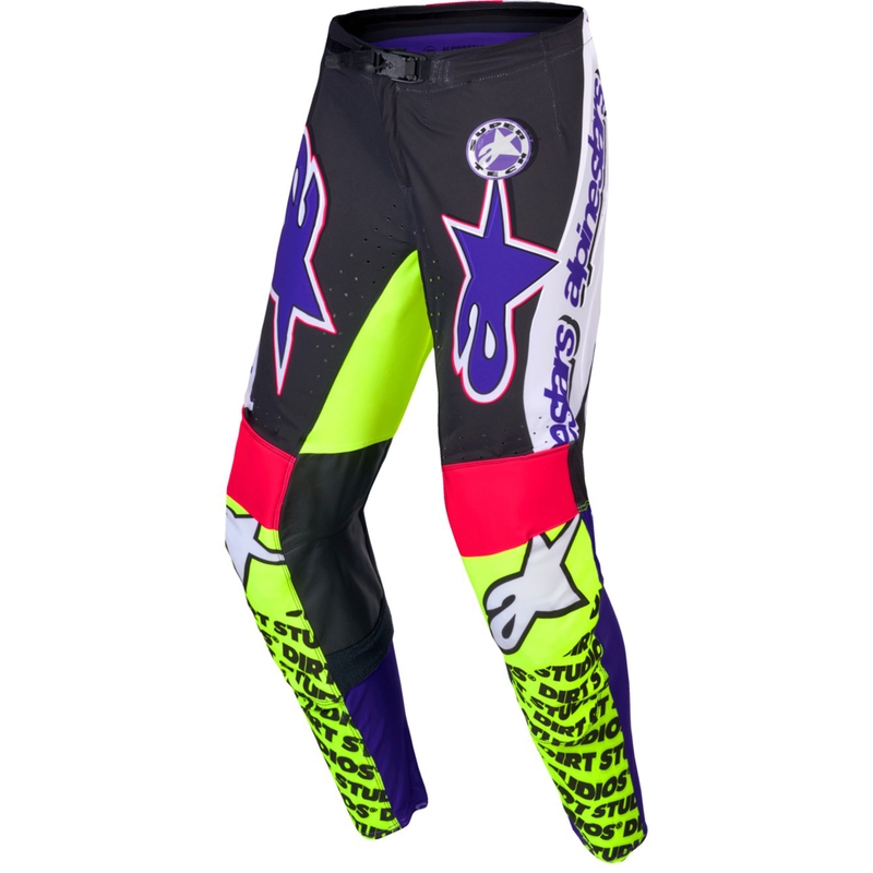 Alpinestars Supertech Motocrosshose Limited Edition Dirt Studios weiß-lila-pink-fluogelb
