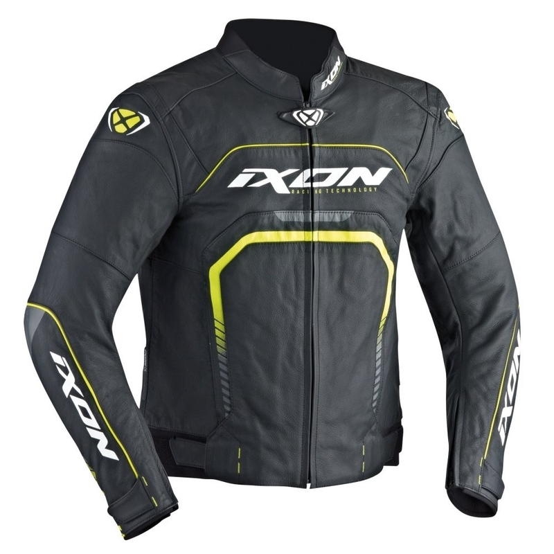 Motorradjacke IXON Fighter schwarz-gelb