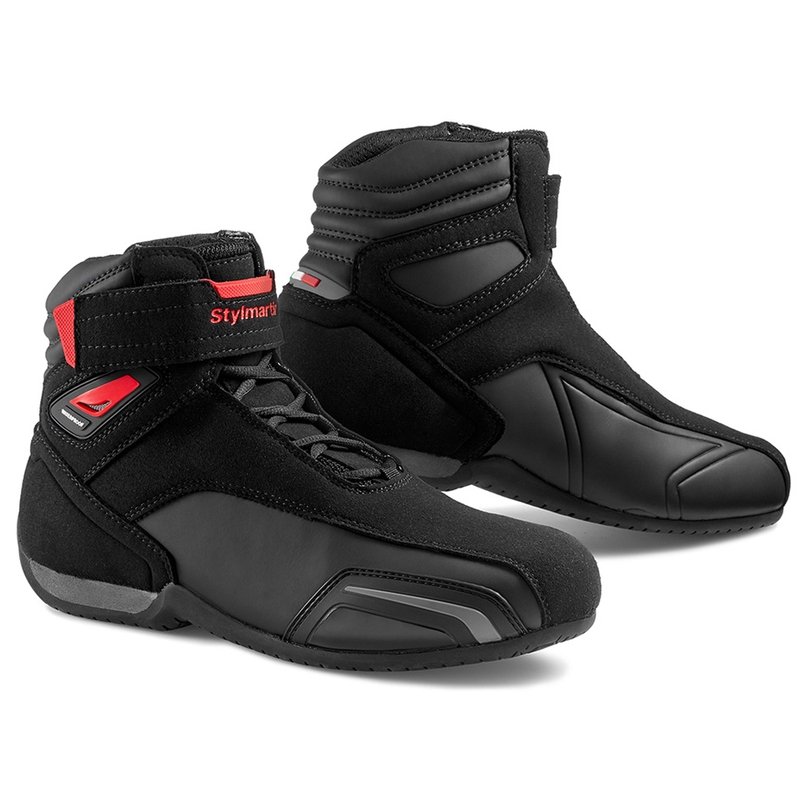 Stylmartin Vector schwarz-rote Motorradstiefel