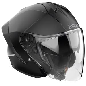 Airoh H21 Color Motorradhelm mit offenem Gesicht, Mattschwarz