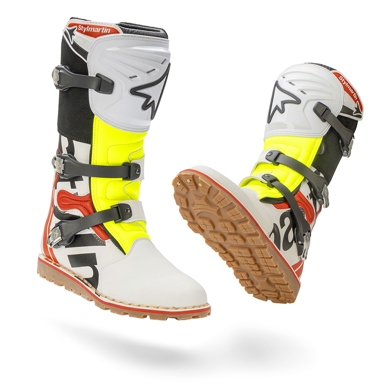 Motorradstiefel Stylmartin Impact Pro.2 weiß-schwarz-neongelb