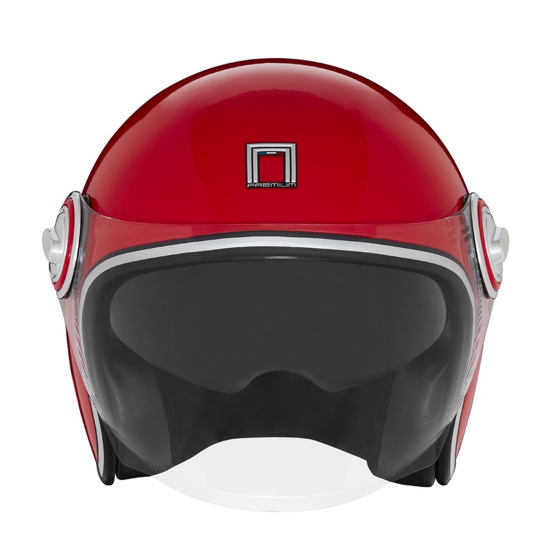 Offener Motorradhelm NOX PREMIUM Heritage rot