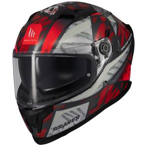Integrierter Motorradhelm MT Braker SV Fury schwarz-grau-rot