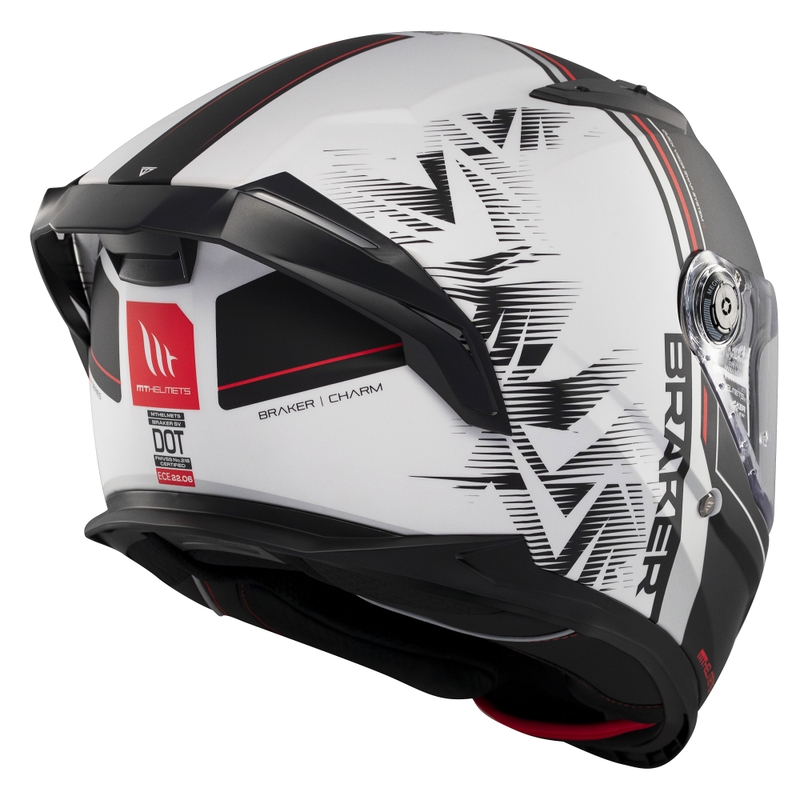 Integrierter Motorradhelm MT Braker SV Charm mattschwarz-weiß