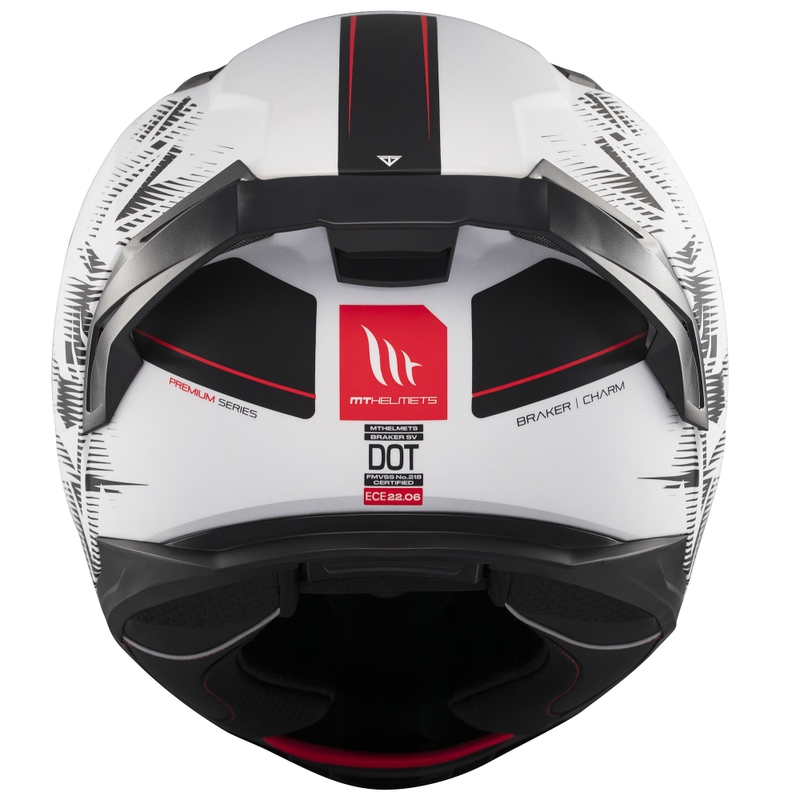 Integrierter Motorradhelm MT Braker SV Charm mattschwarz-weiß