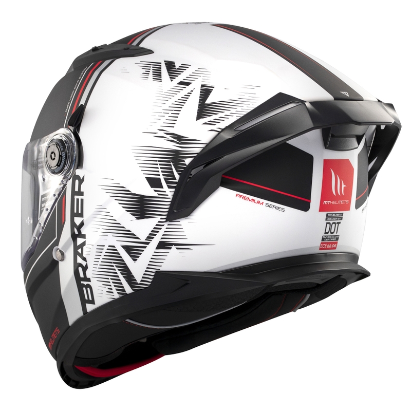 Integrierter Motorradhelm MT Braker SV Charm mattschwarz-weiß
