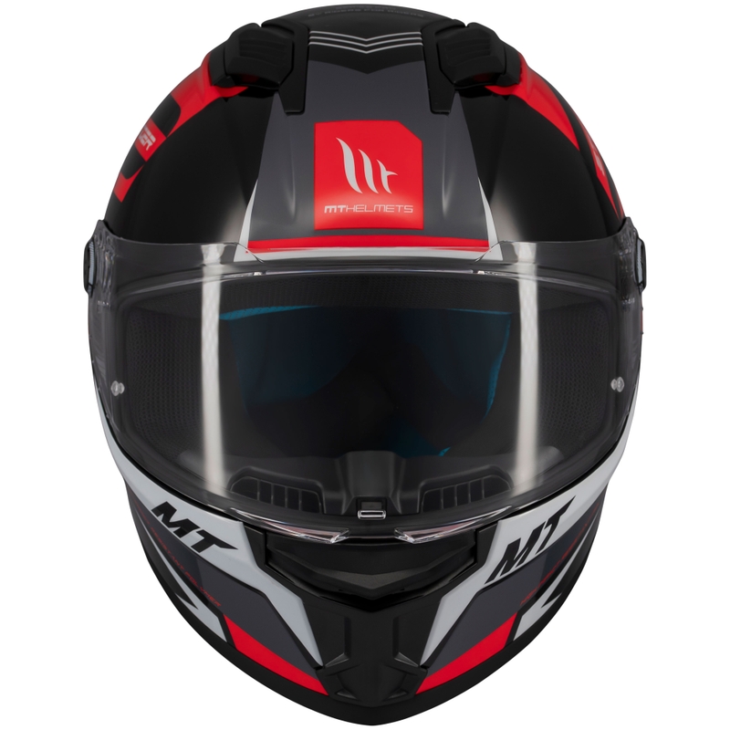 Integrierter Motorradhelm MT Stinger 2 Tron schwarz-rot-grau