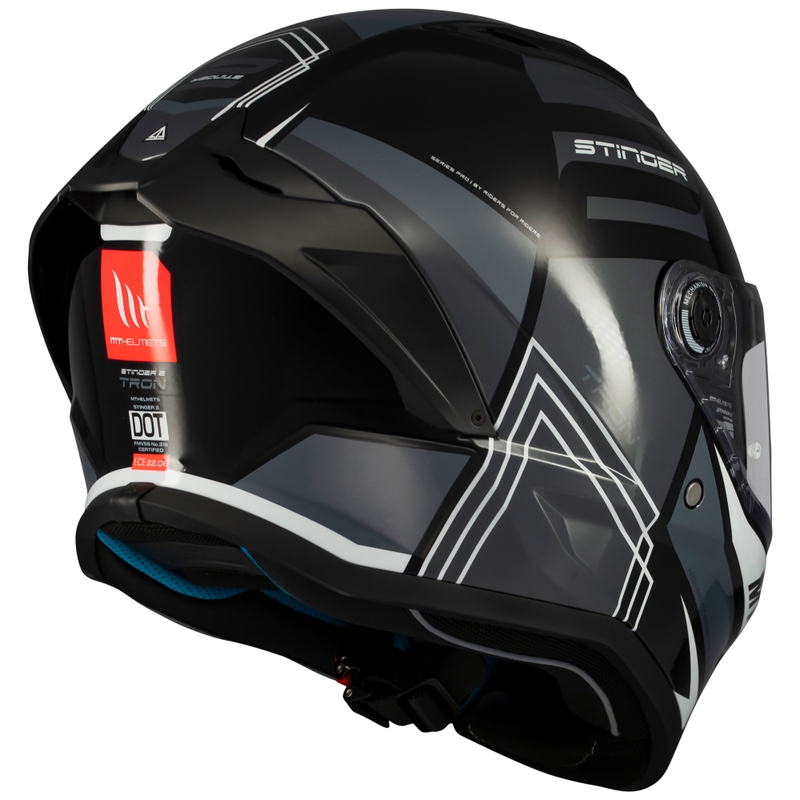 Integrierter Motorradhelm MT Stinger 2 Tron schwarz-grau