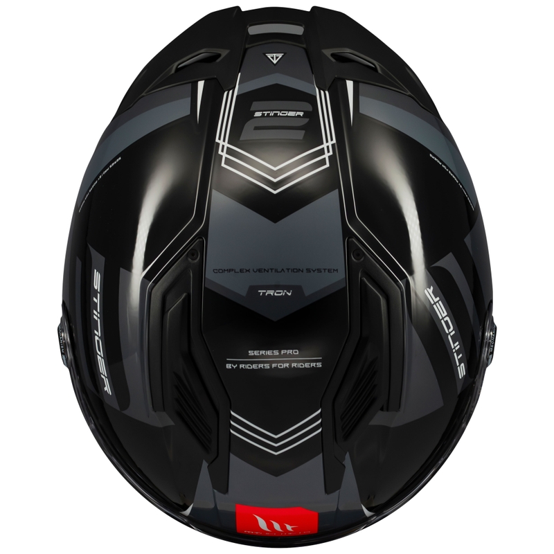 Integrierter Motorradhelm MT Stinger 2 Tron schwarz-grau