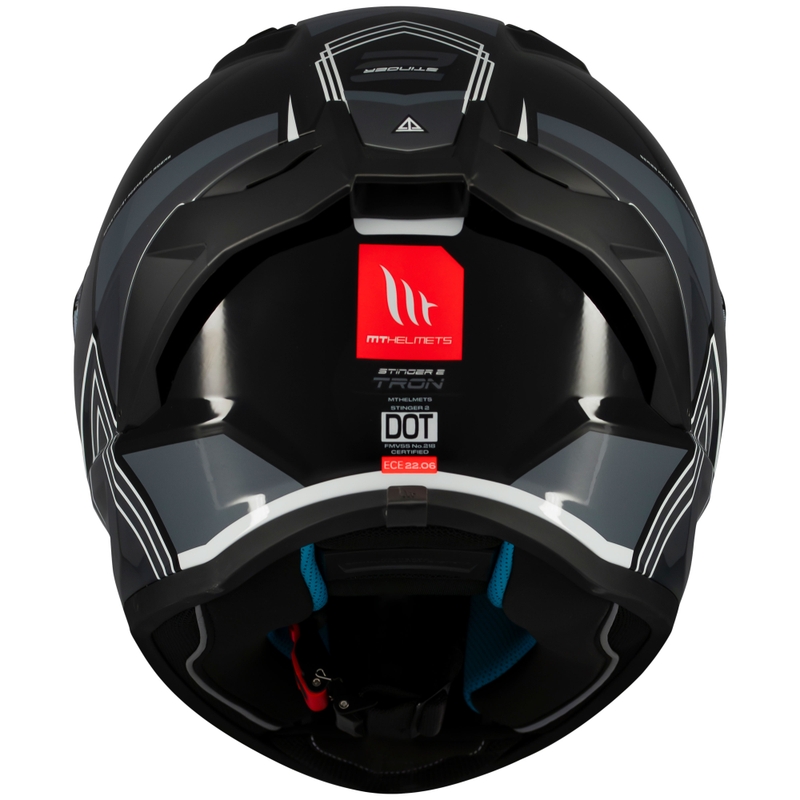 Integrierter Motorradhelm MT Stinger 2 Tron schwarz-grau