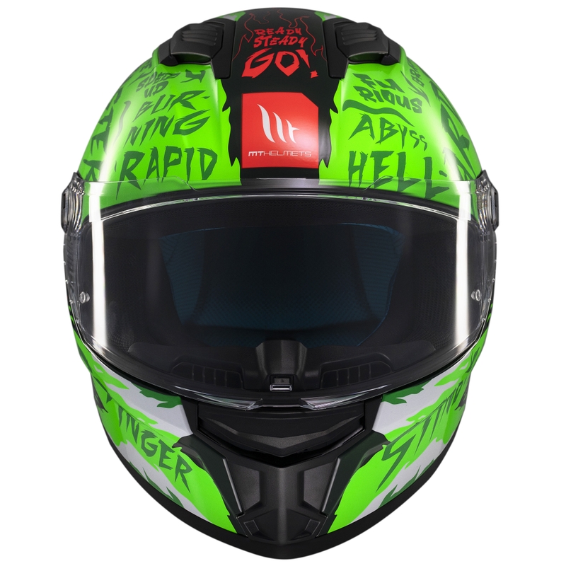 Integrierter Motorradhelm MT Stinger 2 Ardent grün