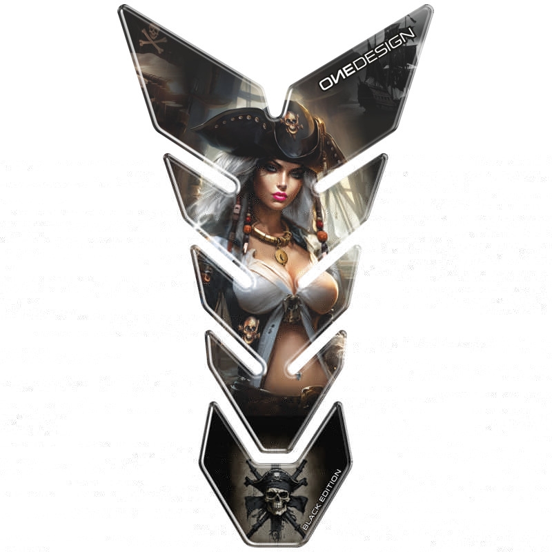 Tankaufkleber Print Black Edition - Lady Pirate