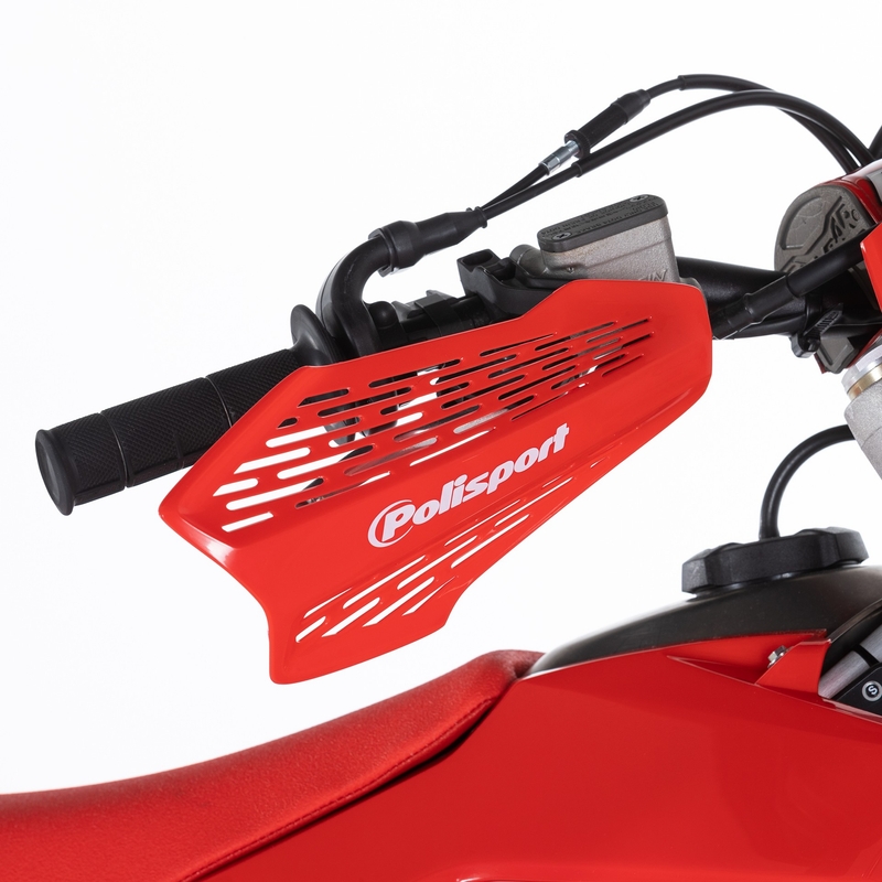 Handguard POLISPORT MX FORCE with universal handlebar mounting kit Red CR04