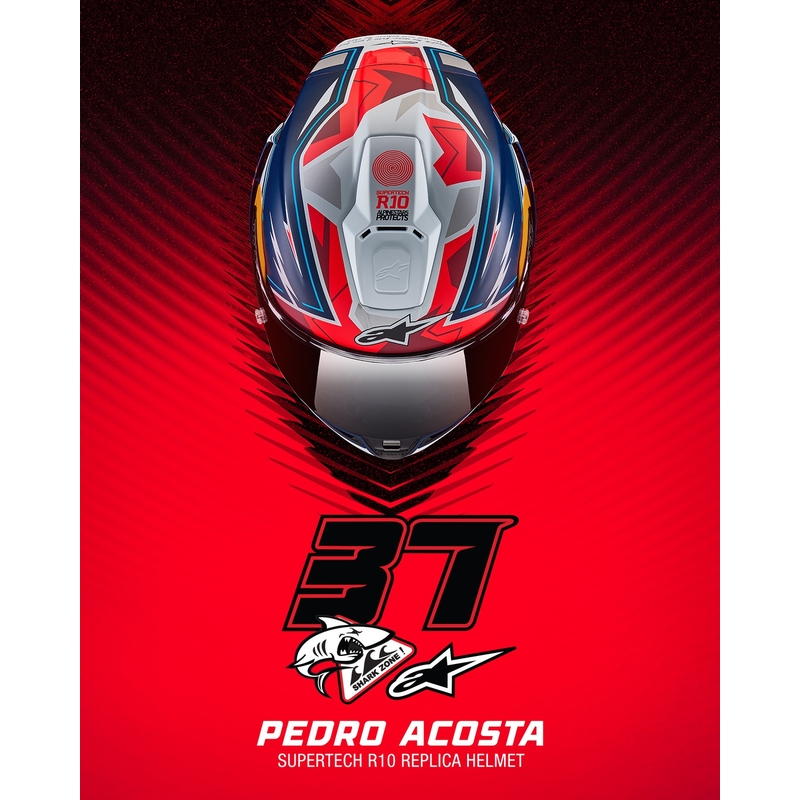 Alpinestars Supertech R-10 Limited Edition Pedro Acosta Integralhelm Matt Blau-Rot-Weiß