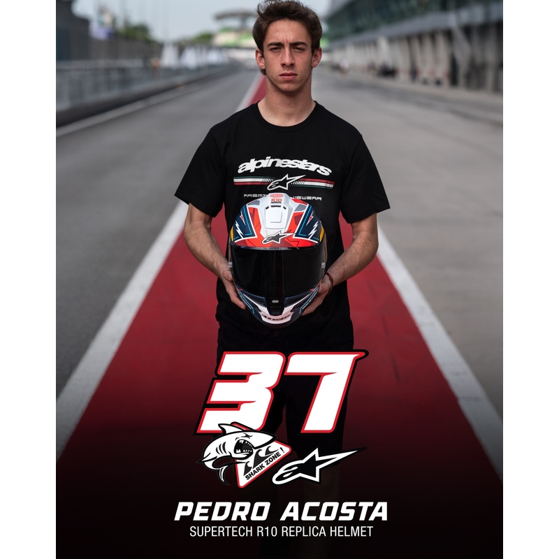 Alpinestars Supertech R-10 Limited Edition Pedro Acosta Integralhelm Matt Blau-Rot-Weiß