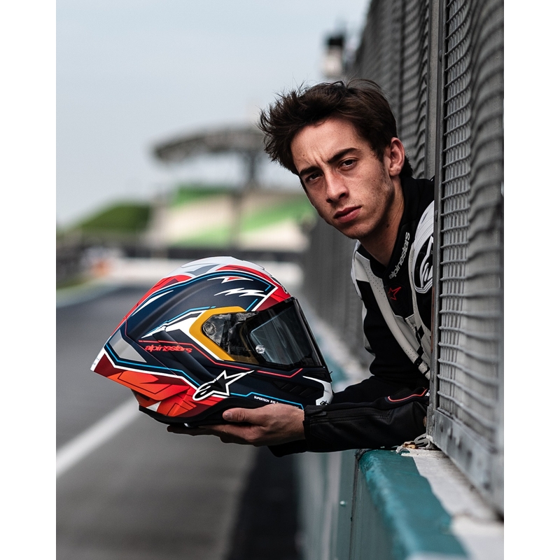 Alpinestars Supertech R-10 Limited Edition Pedro Acosta Integralhelm Matt Blau-Rot-Weiß
