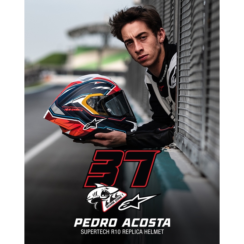 Alpinestars Supertech R-10 Limited Edition Pedro Acosta Integralhelm Matt Blau-Rot-Weiß
