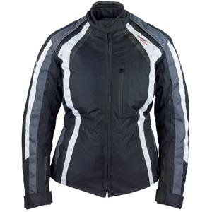 Damen Motorradjacke Roleff Venedig schwarz-grau-weiß