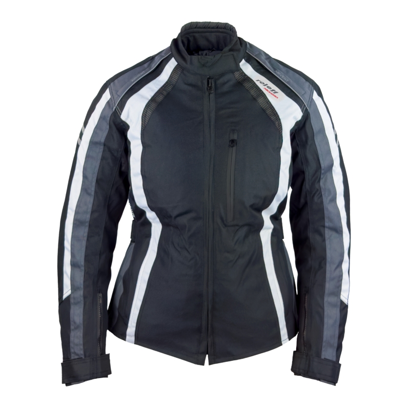Damen Motorradjacke Roleff Venedig schwarz-grau-weiß