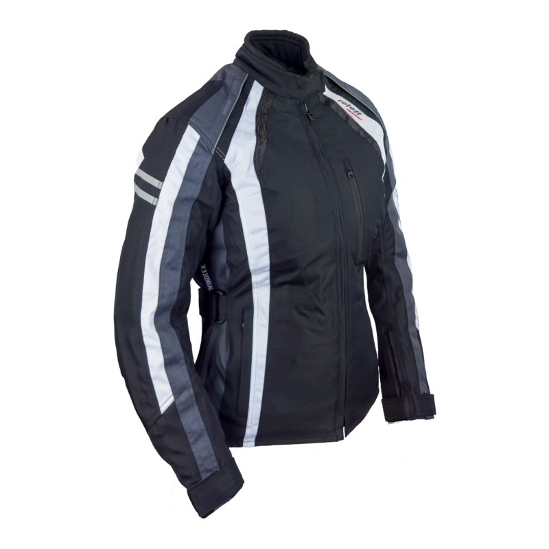 Damen Motorradjacke Roleff Venedig schwarz-grau-weiß