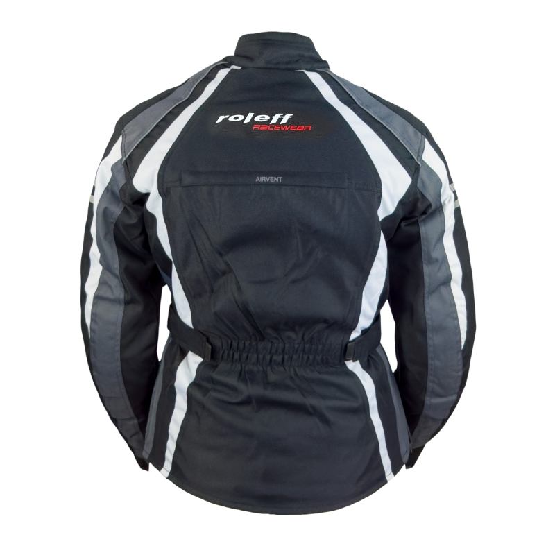 Damen Motorradjacke Roleff Venedig schwarz-grau-weiß