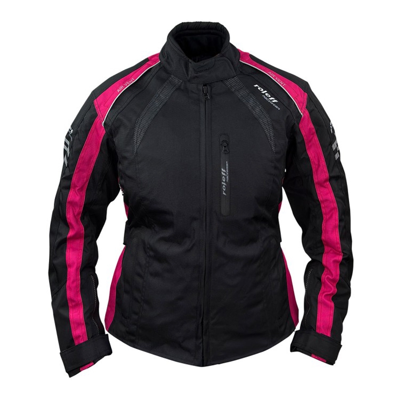 Damen Motorradjacke Roleff Venedig schwarz-pink