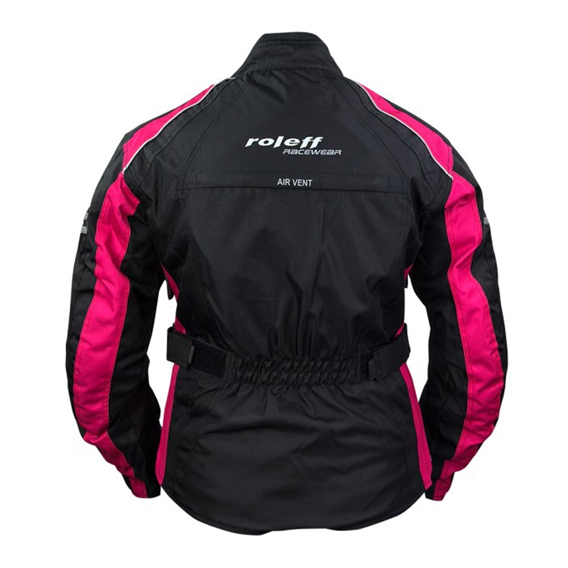 Damen Motorradjacke Roleff Venedig schwarz-pink