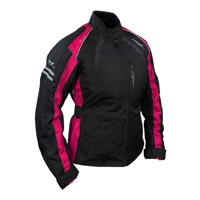 Damen Motorradjacke Roleff Venedig schwarz-pink