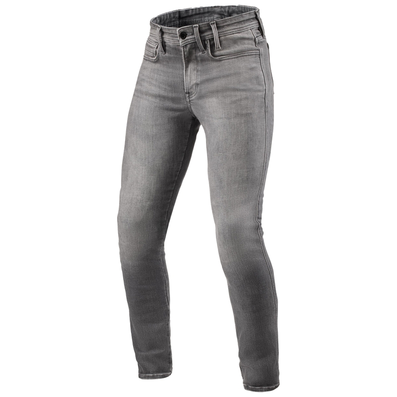 Revit Piston 3 Skinny Long Motorradjeans verwaschenes Grau