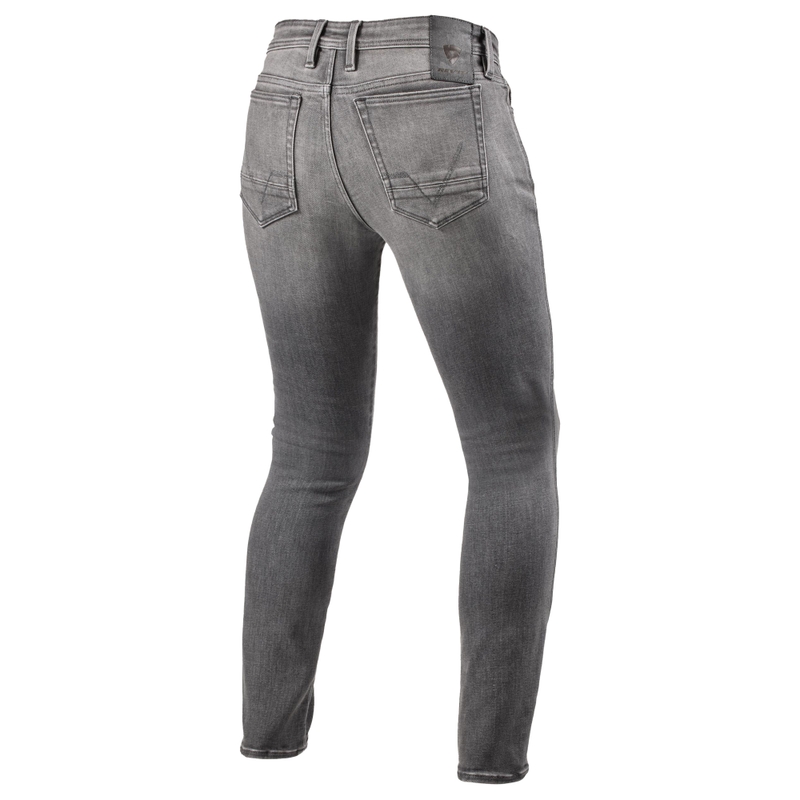 Revit Piston 3 Skinny Long Motorradjeans verwaschenes Grau