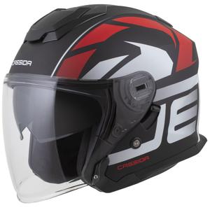 Motorradhelm Cassida Jet Tech 2.0 RoTo Mattschwarz-Rot-Weiß