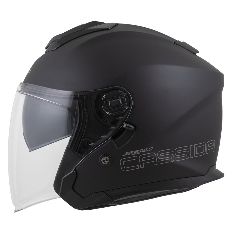 Cassida Jet Tech 2.0 Solid Motorradhelm mit offenem Gesicht Mattschwarz-Grau