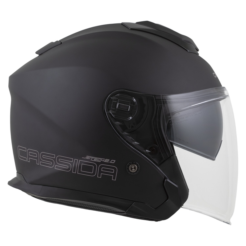Cassida Jet Tech 2.0 Solid Motorradhelm mit offenem Gesicht Mattschwarz-Grau