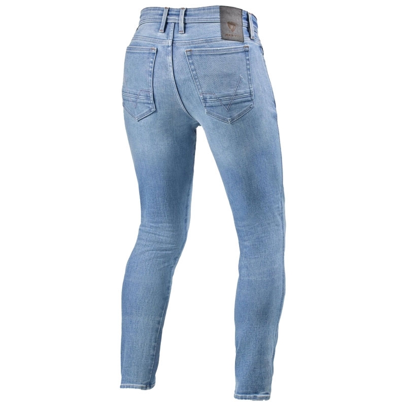Revit Piston 3 Skinny Short Hellblaue Motorradjeans
