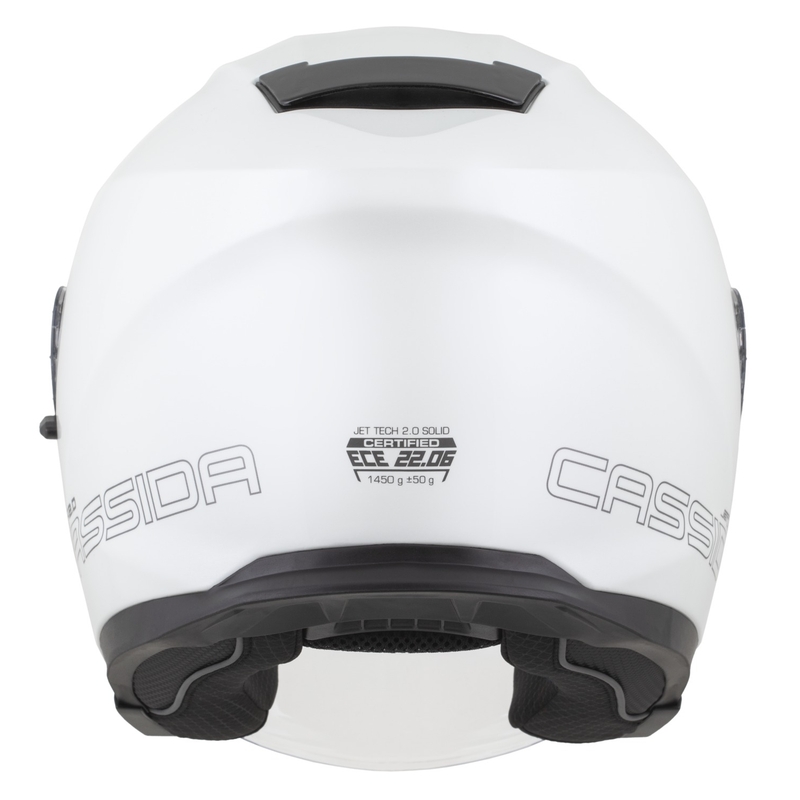 Motorradhelm Cassida Jet Tech 2.0 Solid Weiß-Schwarz-Grau