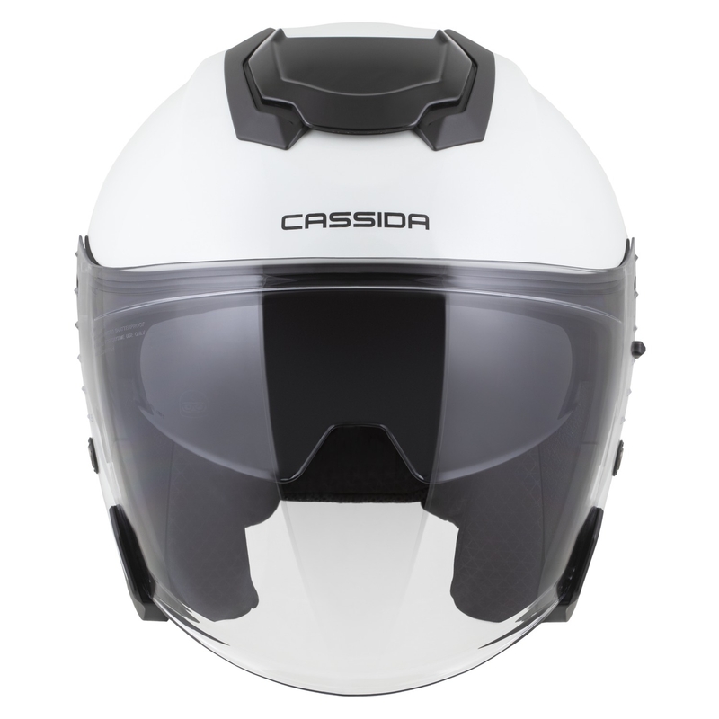 Motorradhelm Cassida Jet Tech 2.0 Solid Weiß-Schwarz-Grau