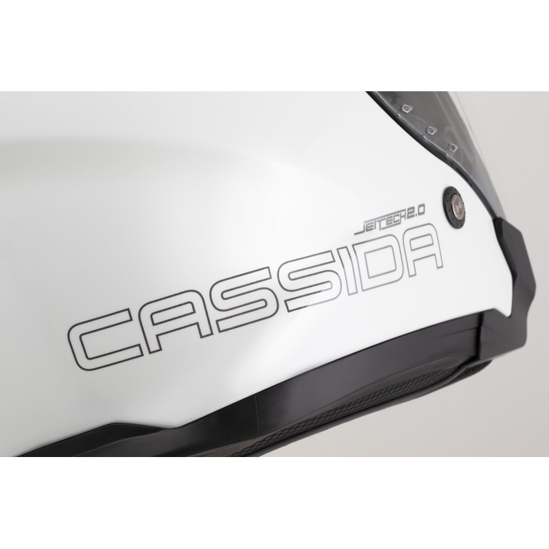 Motorradhelm Cassida Jet Tech 2.0 Solid Weiß-Schwarz-Grau
