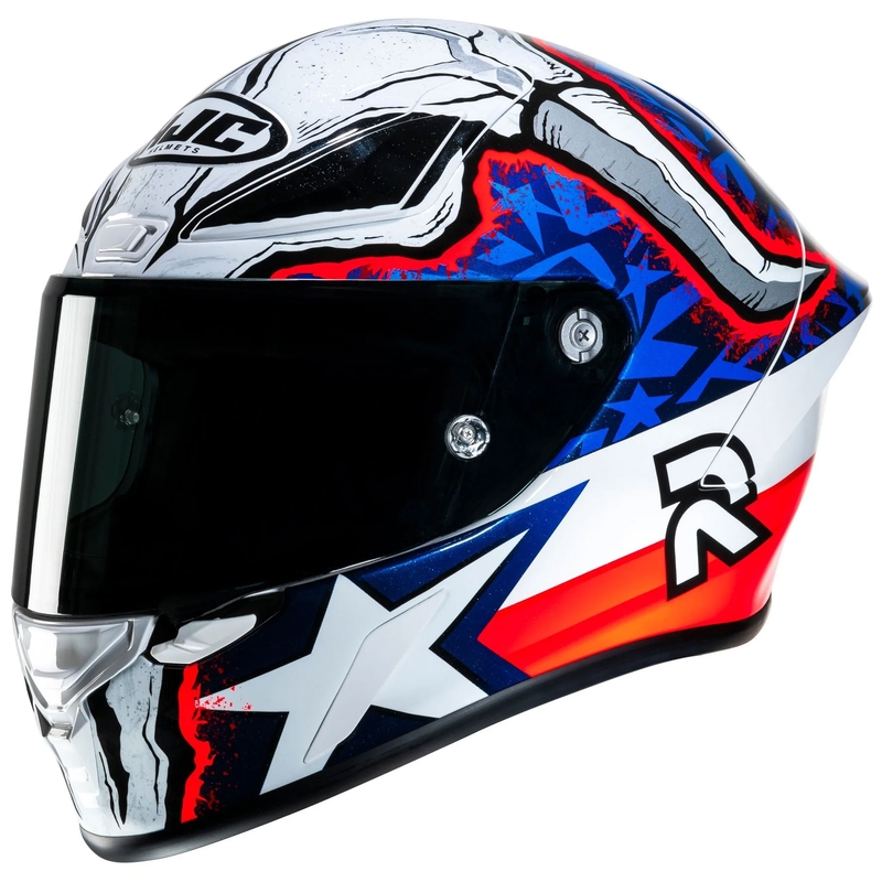 Integralhelm Motorrad HJC RPHA 1 Garrett Gerloff Replica MC21 weiß-blau-rot